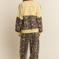 Leopard Print Patchwork Sweater Top