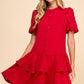 Tiered Skirt Button Down Dress