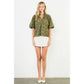 Puff Sleeve Corduroy Flower Top