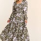 Multicolor Floral Print Tiered Maxi Skirt