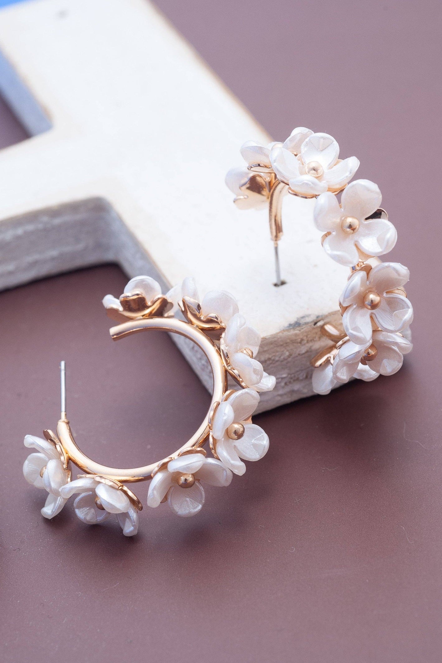 Spring in Bloom Flower Hoop Earrings