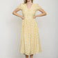 Butter Yellow Floral Midi Dress