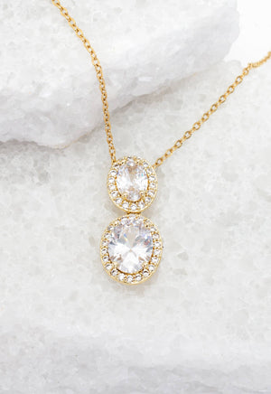 Divine Connection Gold and Zircon Necklace