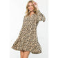 Long Sleeve Tiered Print Dress
