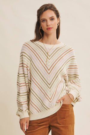 Take Me Back Diagonal Sweater