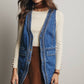 Braided Trim Denim Vest
