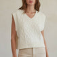 SALE Cable Knit Sweater Vest Top