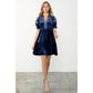Embroidered Detail Sleeve Velvet Dress