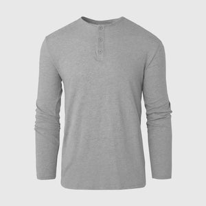 Long Sleeve Shirt | Henley | Heather Gray