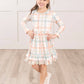 Peachy Mint Plaid Ruffle Dress