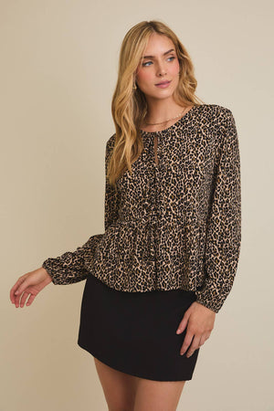 Chantel Leopard Bow Top
