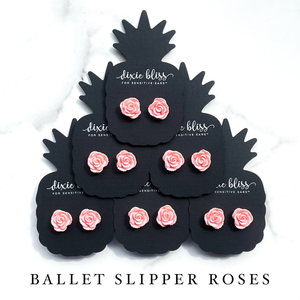 Ballet Slipper Rose Studs