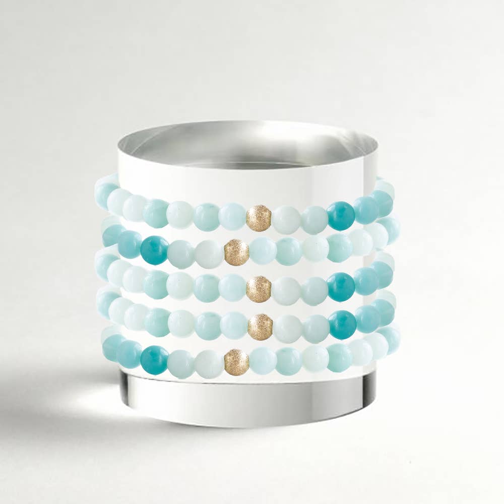 Gemstone Bracelets-Amazonite | 6mm |Crystals & Stones