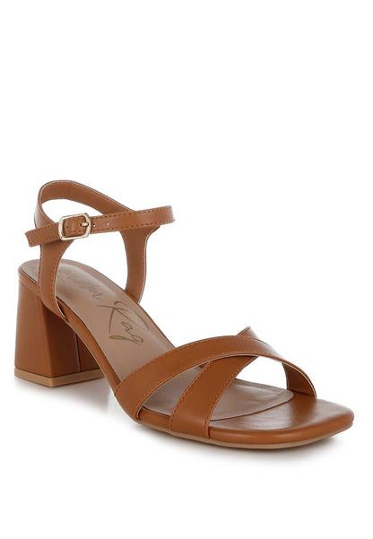 SALE Edessa Square Toe Block Heel Sandals