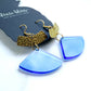 SALE Sidekick Gold-toned Brass Dangle Earrings with Blue Charm