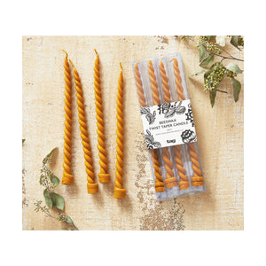 Twin Flame Twisted Beeswax Taper Set of 4 - Honey