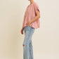 Raw Hem Soft Pink Flowy Top