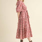 Sweetheart Lace Trim Midi Dress