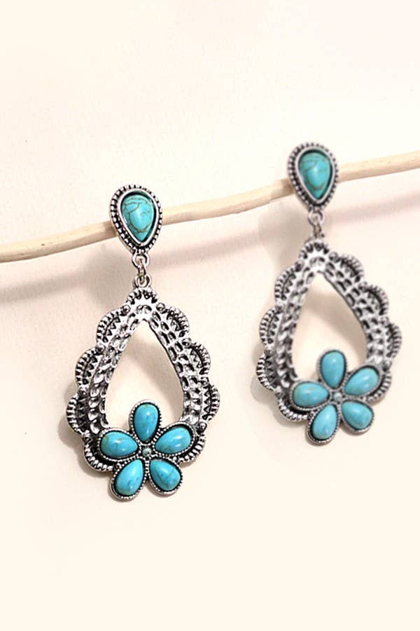 Western Turquoise Drop Earrings