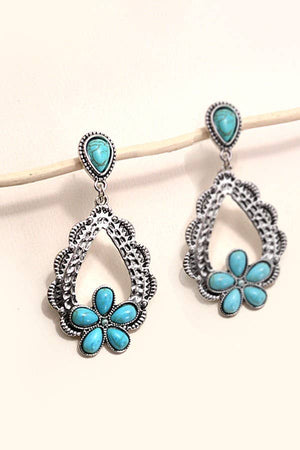 Western Turquoise Drop Earrings