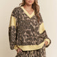 Leopard Print Patchwork Sweater Top