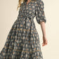Sweetheart Lace Trim Midi Dress