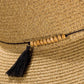 Duo-Tone Panama Hat with Wood Beads