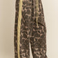 Leopard Print Solid Stripe Wide Leg Bottoms