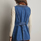 Braided Trim Denim Vest