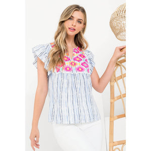Brunch Club Embroidered Blouse