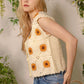 Sunshine Sunflower Embroidered Vest