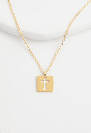 Axis Gold Cross Necklace