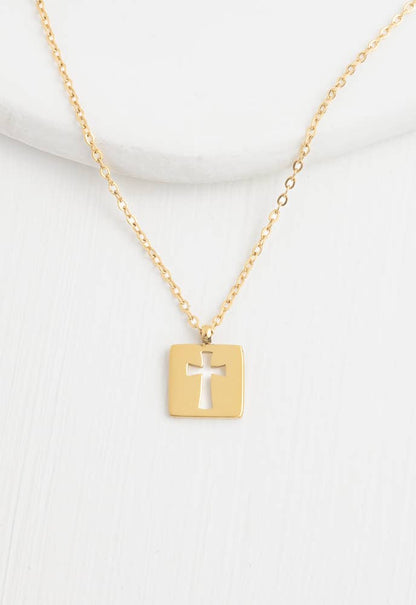 Axis Gold Cross Necklace