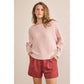 Pearl Embellished Pink Boatneck Sweater