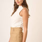 Rib Knit Edge Detail Sleeveless Top
