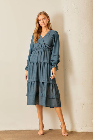Dusty Ruffle Sleeve Dress