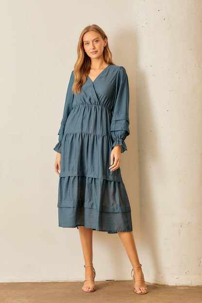 Dusty Ruffle Sleeve Dress