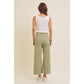 Light Blue Linen Blend Crop Pant