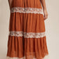 Fall for Me Tiered Lace-Trim Maxi Skirt