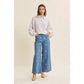 Embroidered Cotton Wide Leg Pants