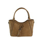 Whipstitch Tassel Bead Accented Shoulder Tote