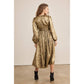 SALE SHINY NIGHTTIME METALLIC PLUNGE NECK MIDI DRESS