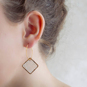 Intentions Earrings, Capiz-Diamond