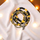 Black and Gold Game Day Bracelet Stack