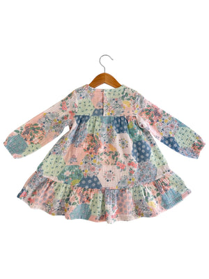 Smocked Ruffle Tiered Dress, Patchwork