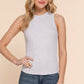 Sleeveless Crew Neck Rib Knit Top