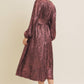 SALE SHINY NIGHTTIME METALLIC PLUNGE NECK MIDI DRESS