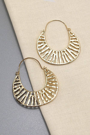 Gold Crescent Hoop Earrings