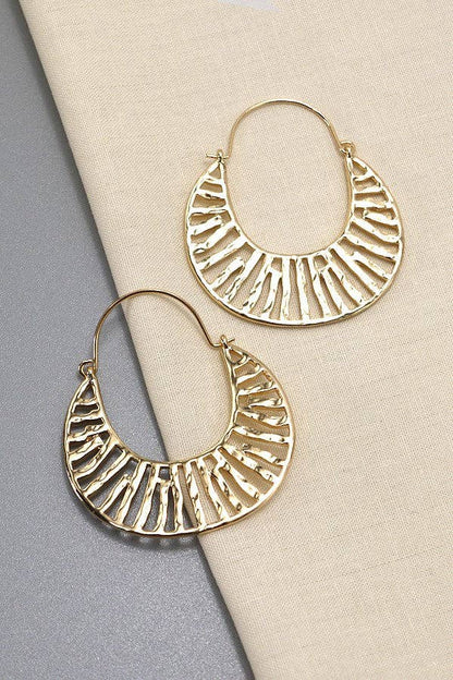 Gold Crescent Hoop Earrings