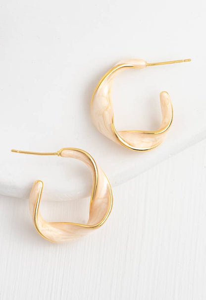 With a Twist Hoops in Soft Coral